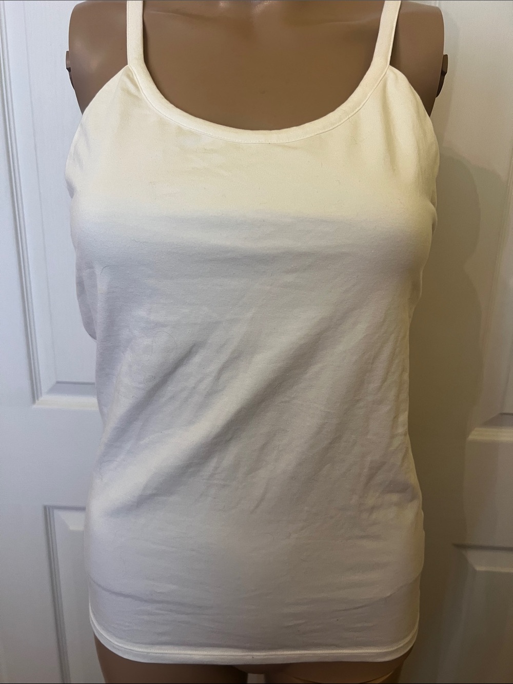 Women's Cream Camisole Tank with Thin Straps